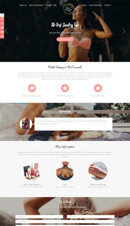 Website Design for a Spray Tan Business