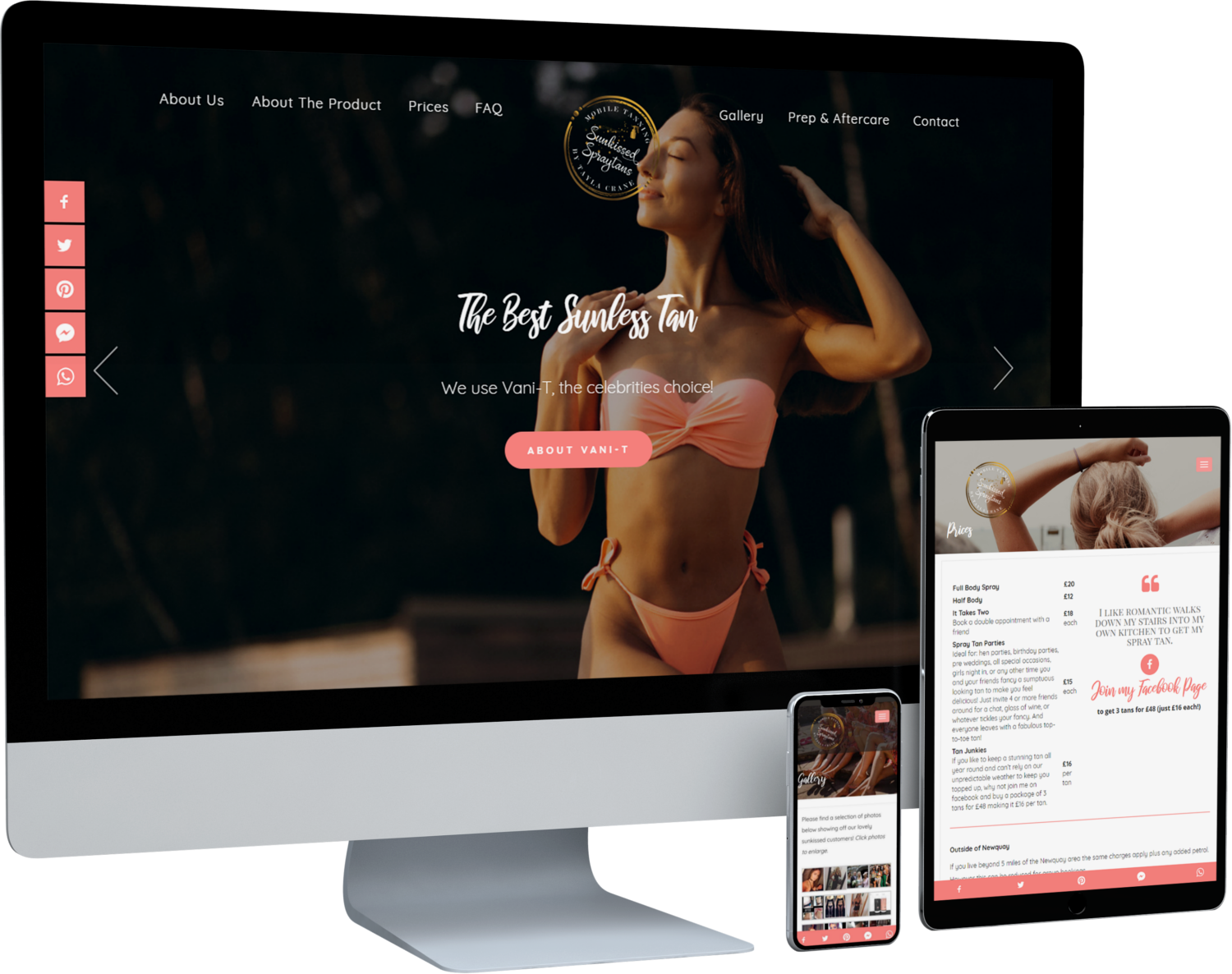 Website Design for a Spray Tan Business