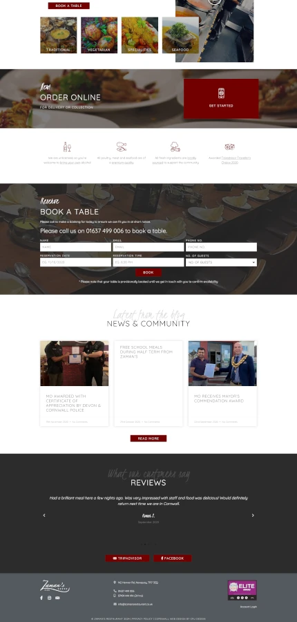 Website Design for an Indian Restaurant & Takeaway