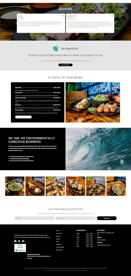 Website Design for a Sushi Restaurant