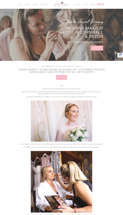 Website Design for a Makeup Artist