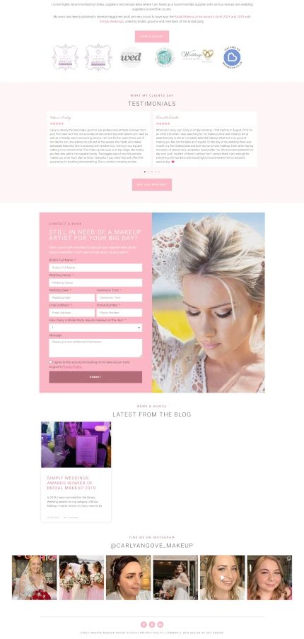 Website Design for a Makeup Artist