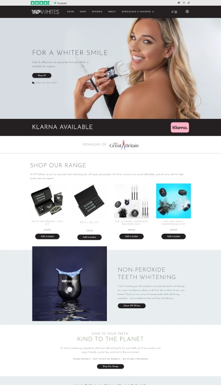 Ecommerce Website Design for a Teeth Whitening Brand