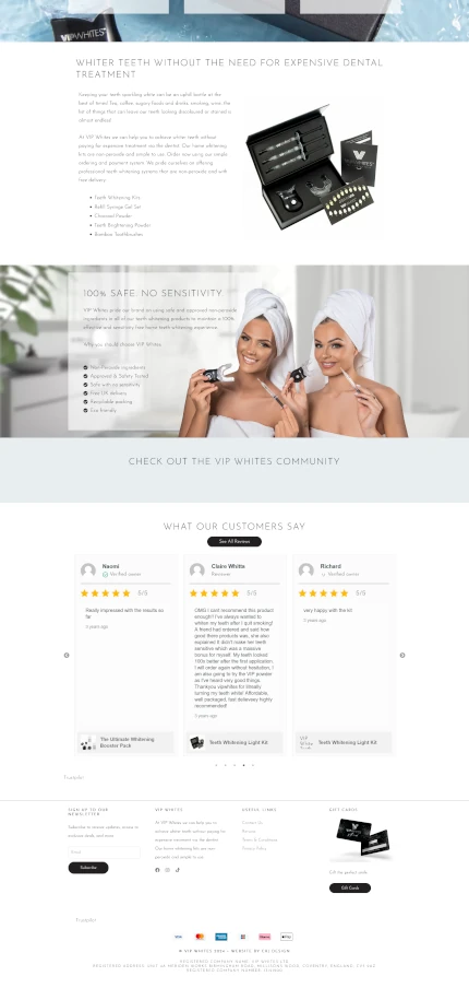 Ecommerce Website Design for a Teeth Whitening Brand
