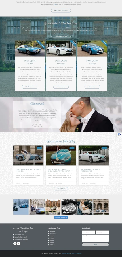 Website Design for a Wedding Car Company