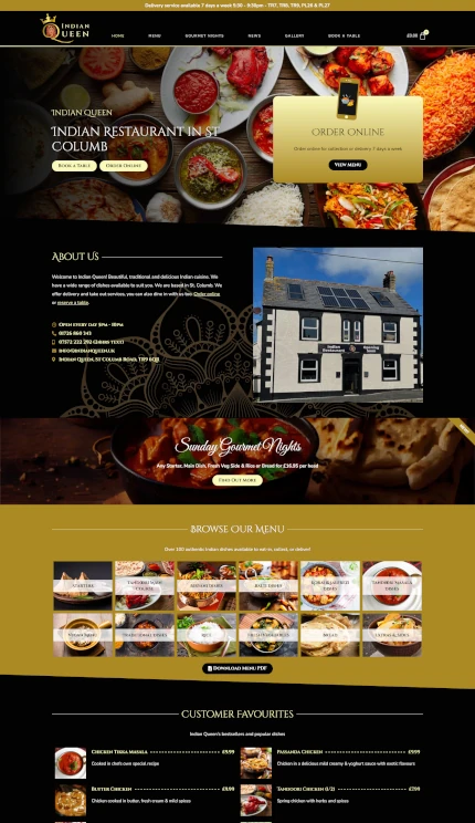 Website Design for an Indian Restaurant & Takeaway