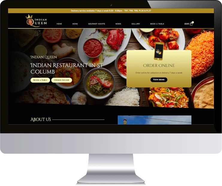 Website Design for an Indian Restaurant & Takeaway