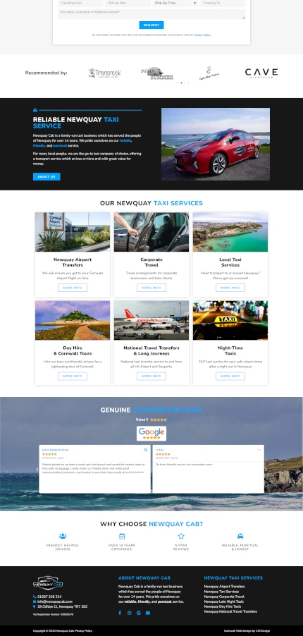 Website Design for a Taxi Company