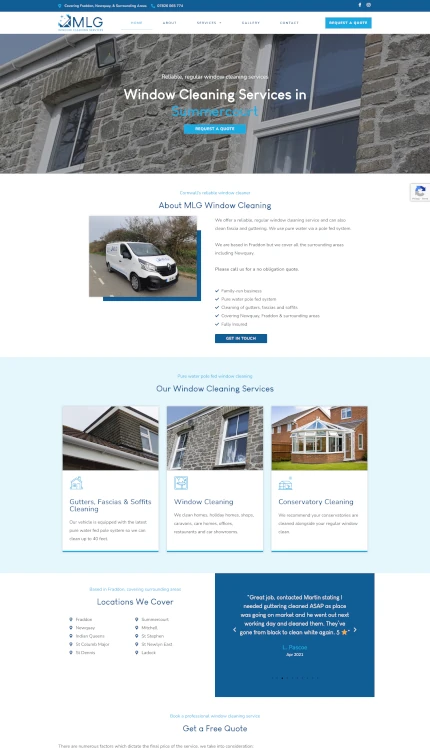 Website Design for a Window Cleaner