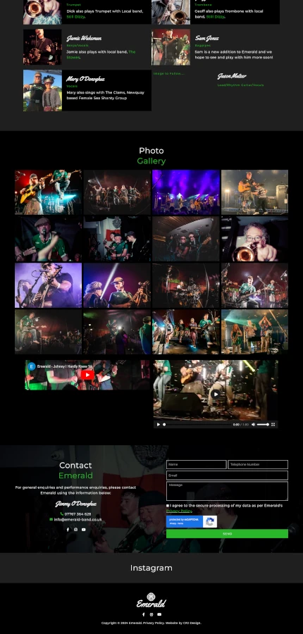 Website Design for a Celtic Rock Band
