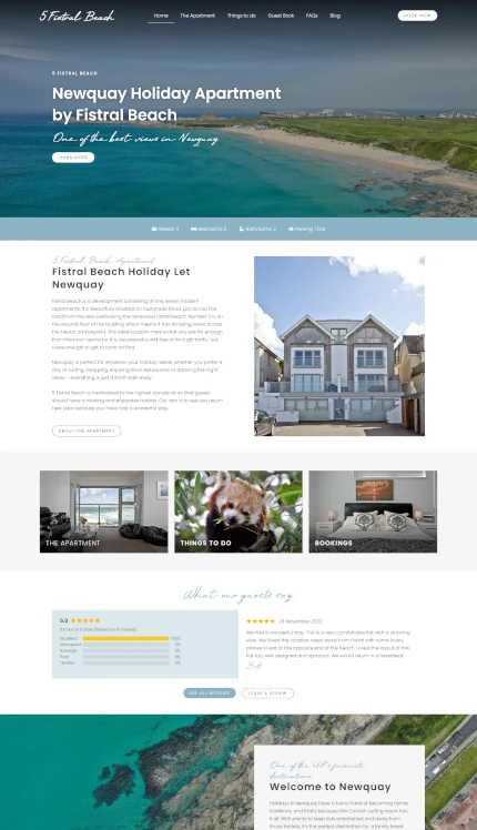 Website Design for a Holiday Apartment