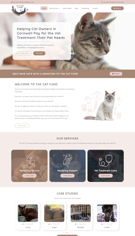 Website Design for a Cat Charity