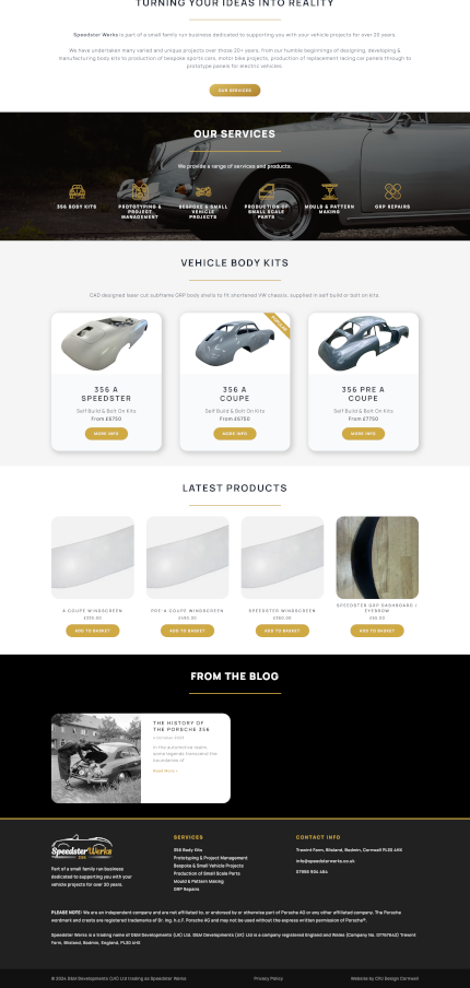 Ecommerce Website Design for a Kit Car Company