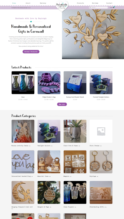 Ecommerce Website Design for a Craft Business
