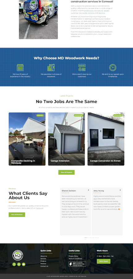 Website Design for a Carpentry & Construction Business