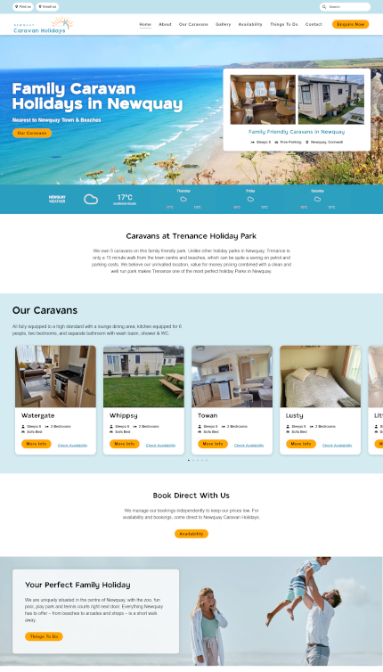 Website Design for Holiday Caravans