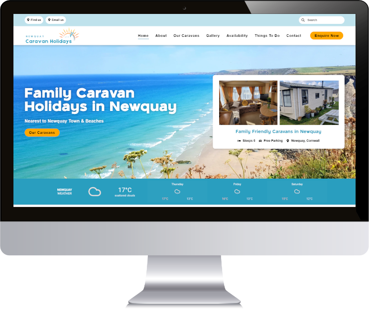 Website Design for Holiday Caravans