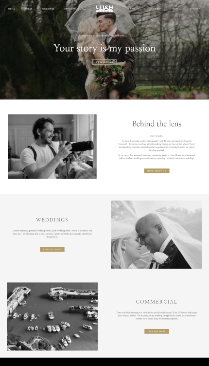 Website Design for a Wedding Videographer