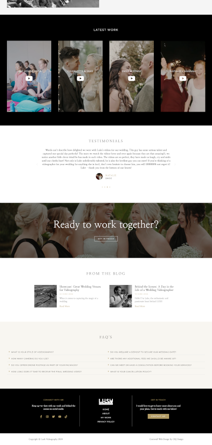 Website Design for a Wedding Videographer