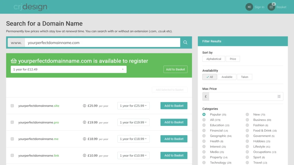 Domain Names by CRJ Design