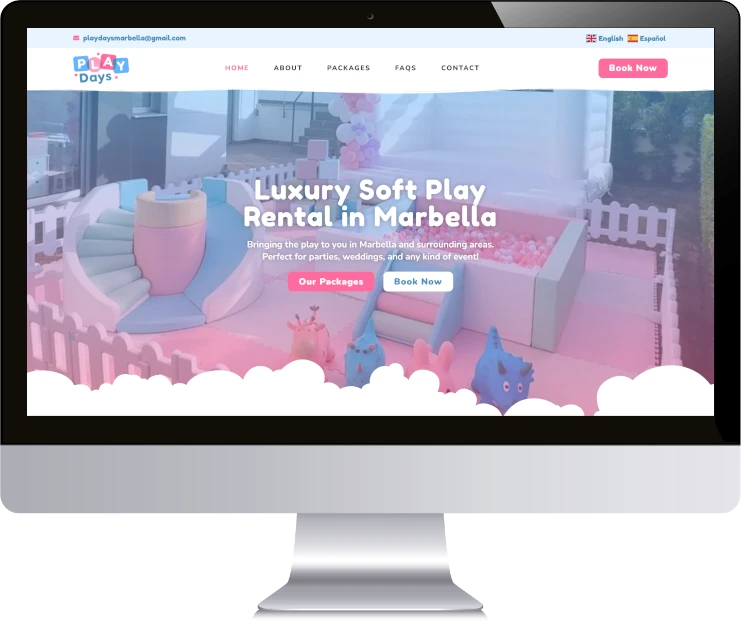 Website Design for Soft Play Hire Company: Play Days Marbella