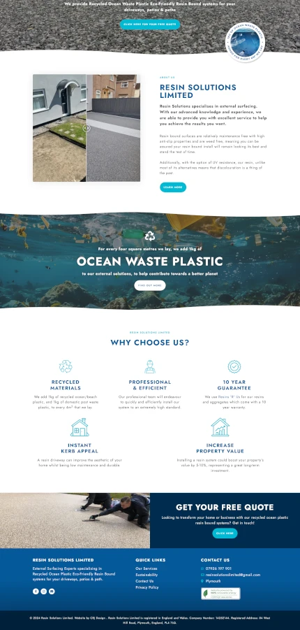 Website Design for Resin Driveway Business