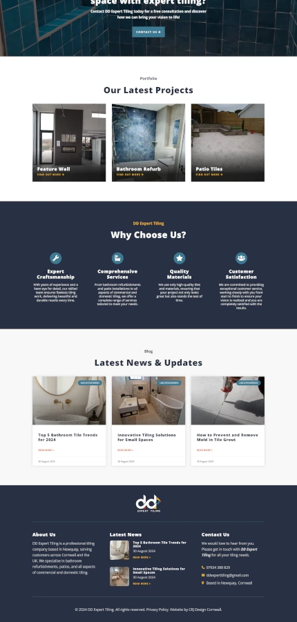 Website Design for Tiling Company DD Expert Tiling