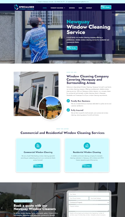 Website Design for Specialised Window Cleaning