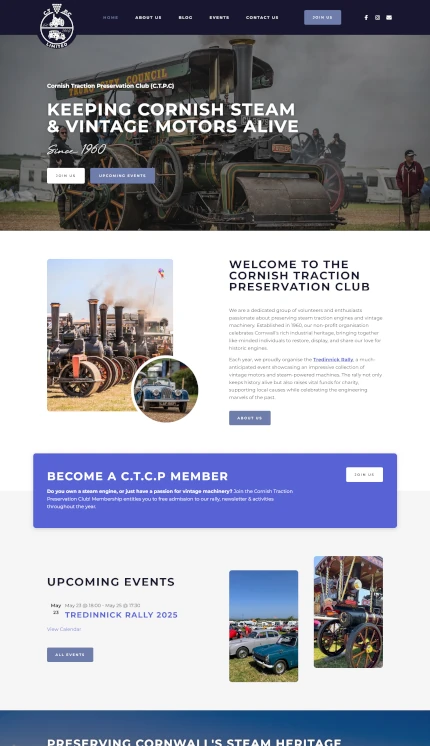 Website Design for Cornish Traction Preservation Club